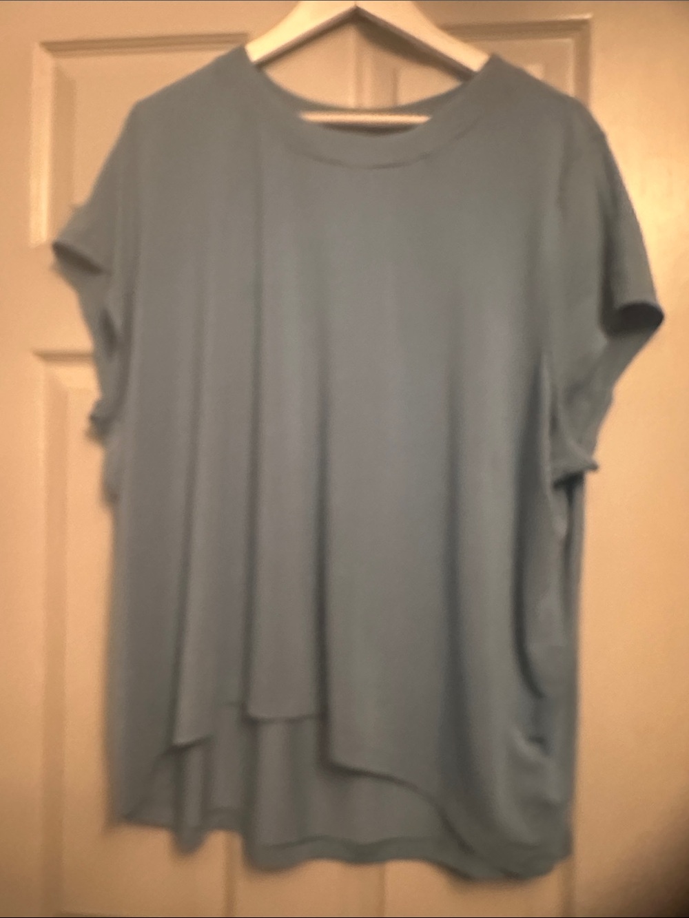 Athleta Light Blue Short Sleeve Layered Tee